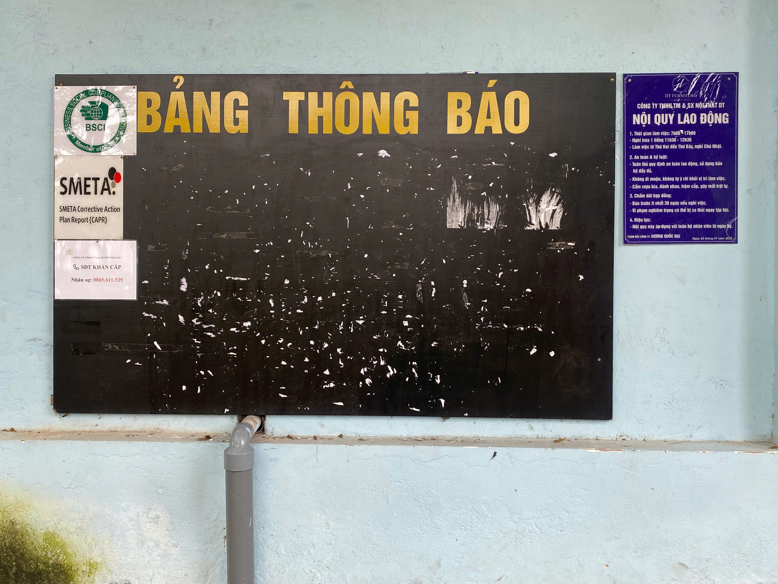 Notification board, company rules.jpg
